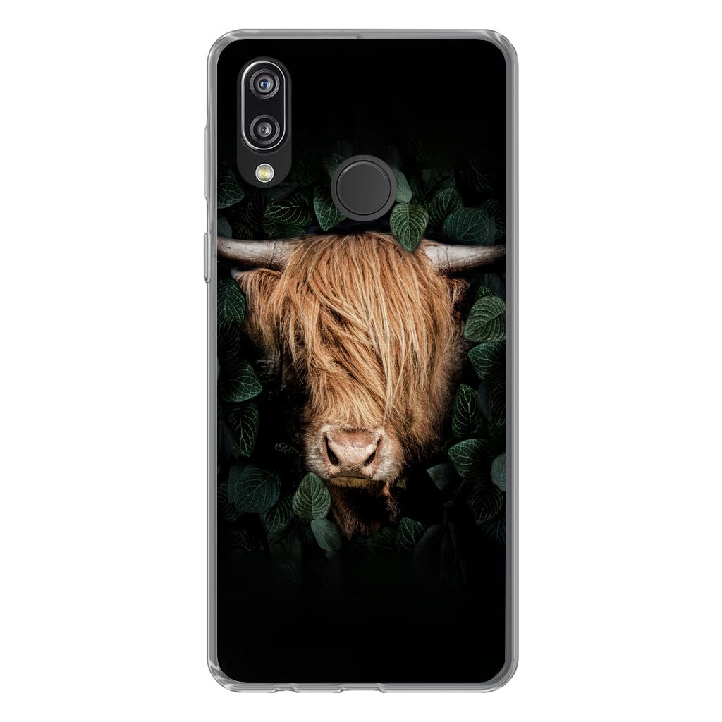 MuchoWow Handyhülle Schutzhülle Hülle für Huawei P20 Lite (2020) Schottische Highlander - Tier - Flora Silikon Softcase Handy Hülle - Karten...