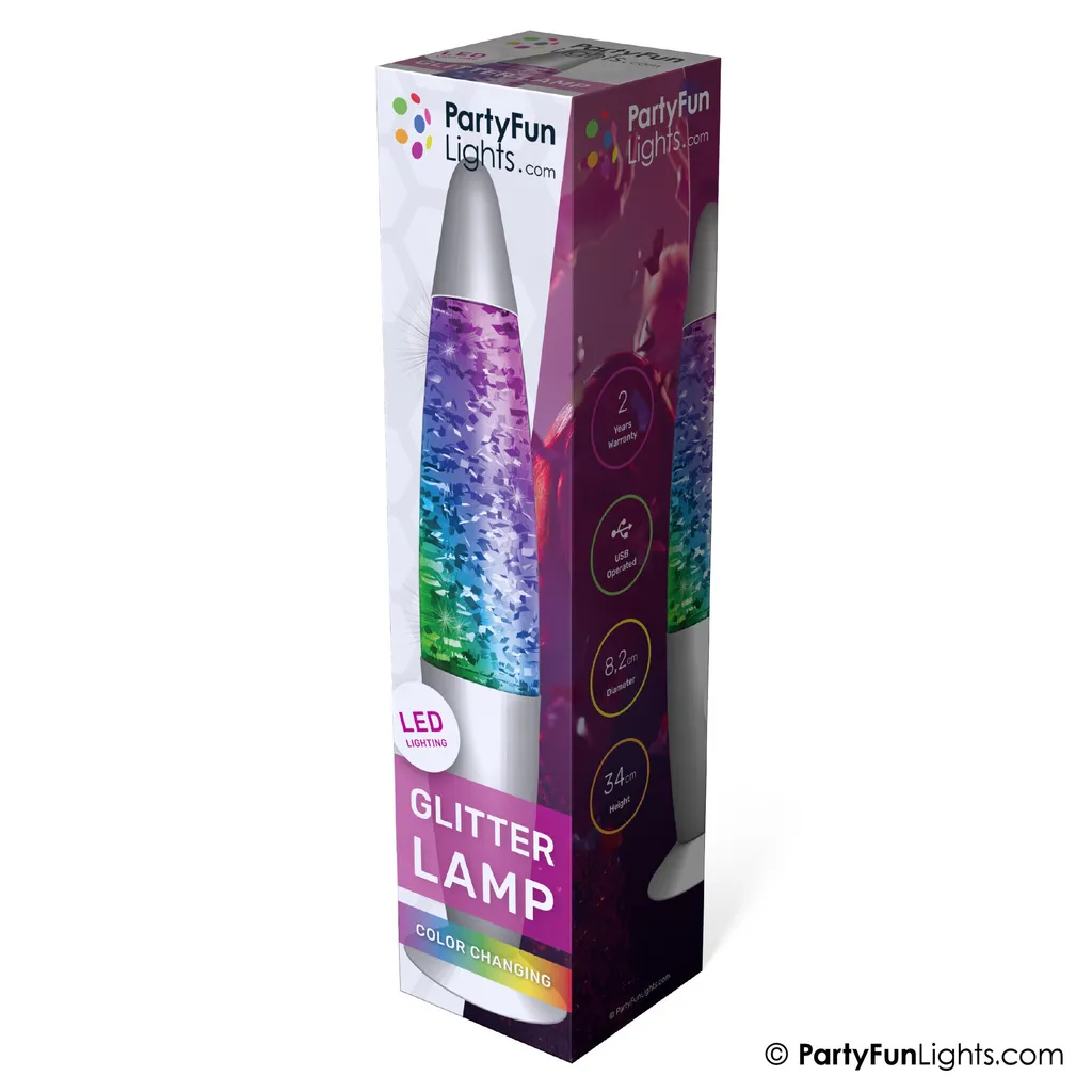 Lampe décorative à paillettes argentées USB - Éclairage LED relaxant