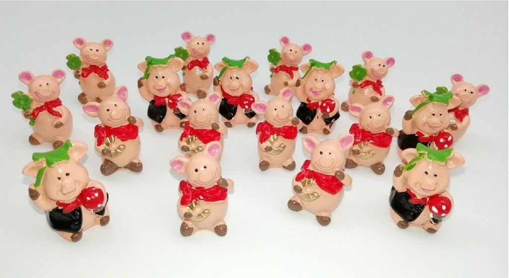 36 Glücksschweine Figuren Glücksbringer Mini Schweinchen Produktbild 