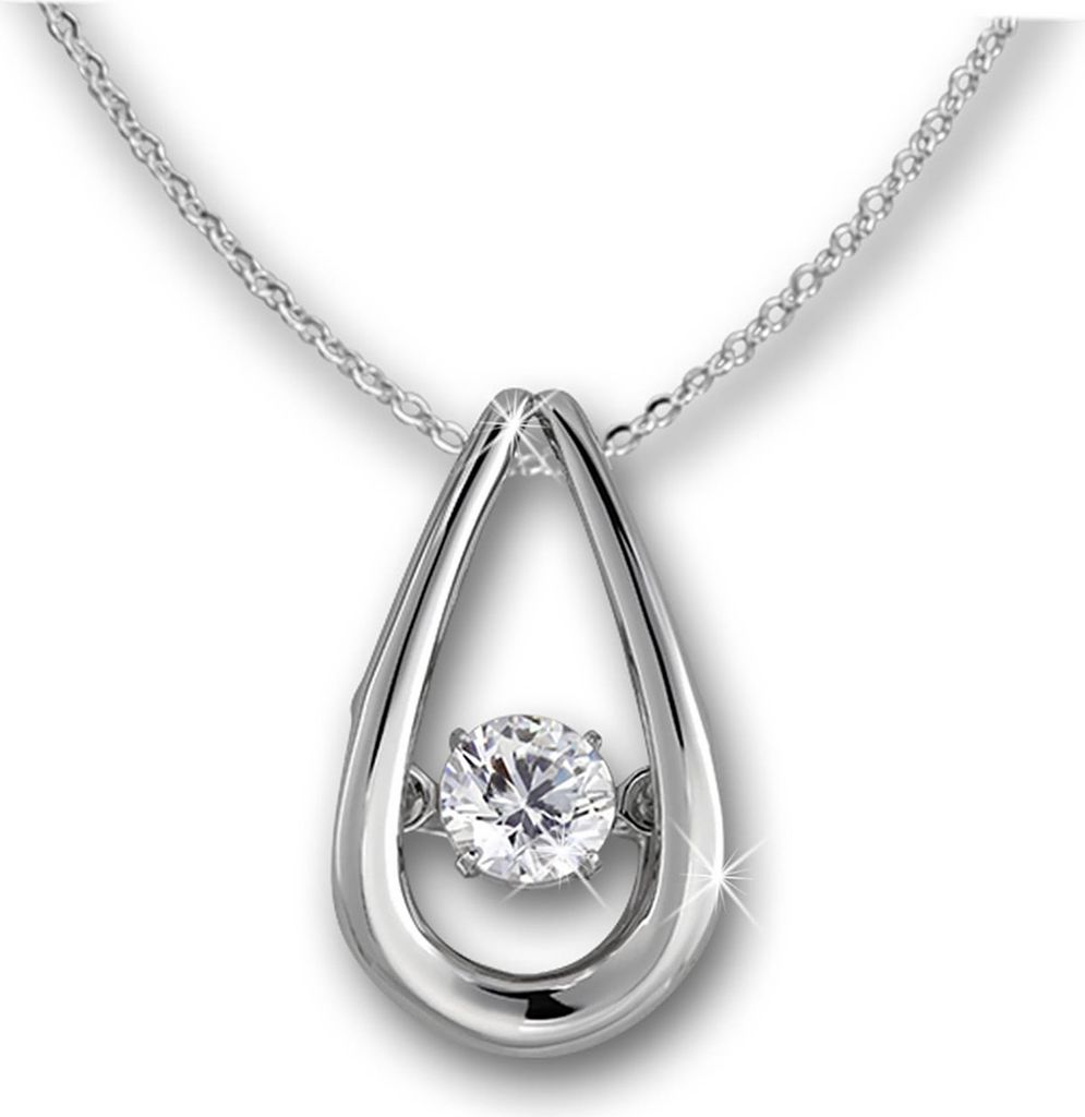 SilberDream SET Kette Anhänger Zirkonia beweglich SILBER Träne DSK105W