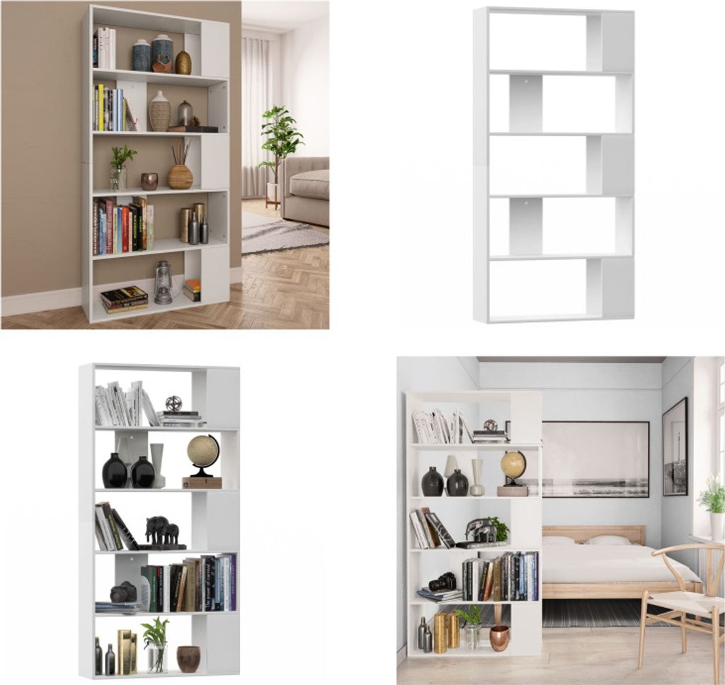 vidaXL Bücherregal/Raumteiler Weiß 80x24x159 cm Holzwerkstoff - Bücherschrank - Bücherschränke - Bücherregal - Bücherregale