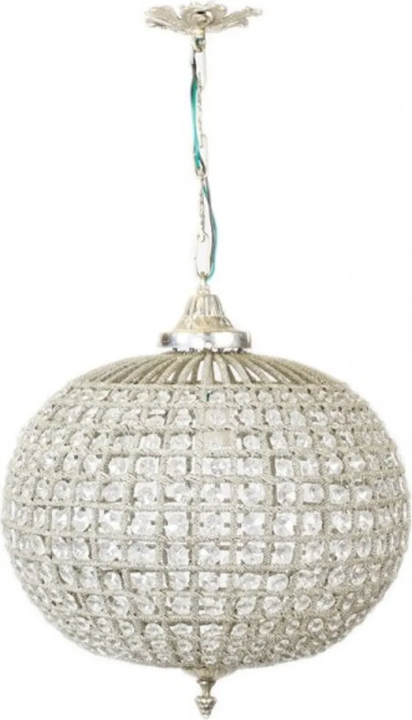 Luminaire Plafonnier Baroque Argenté et Verre pour Intérieur Chic