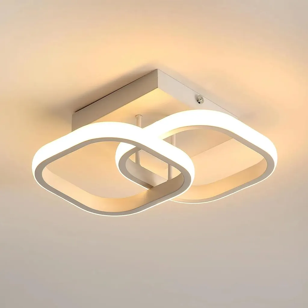 Luminaire de Plafond LED Design Carré 22W - Éclairage Blanc Chaud Chic