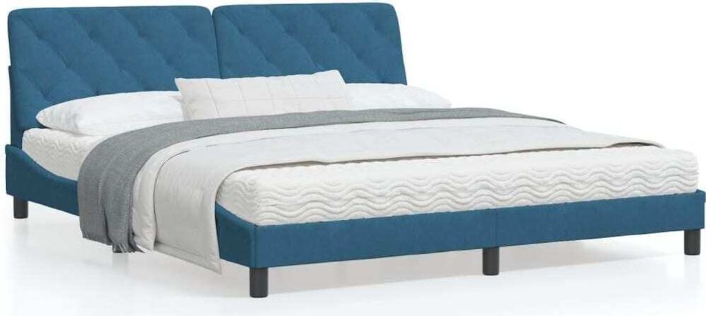 Maison Exclusive - Bettgestell ohne Matratze Blau 180x200 cm Samt