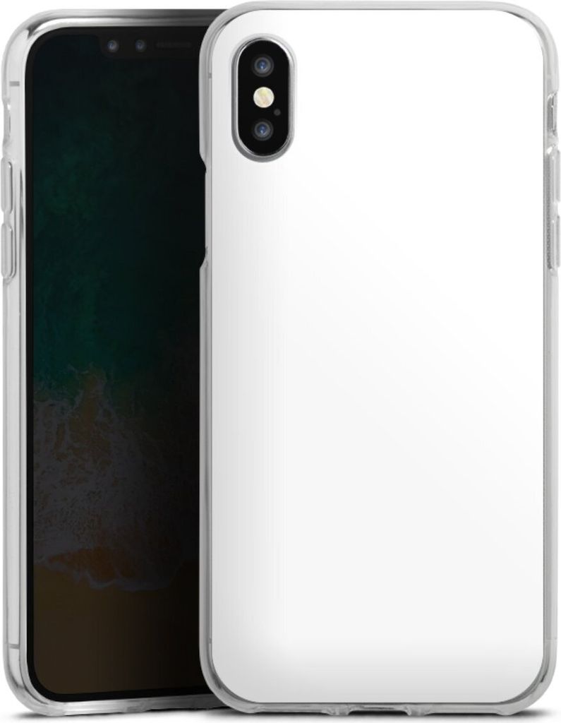 DeinDesign Handyhülle für Apple iPhone X Silikon Hülle Case Smartphone Schutzhülle Farbe einfarbig weiß