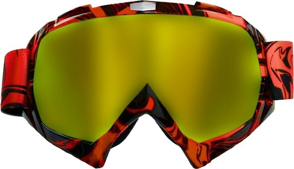 Occhiali da motocross arancione con lenti dorate Immagine del prodotto 