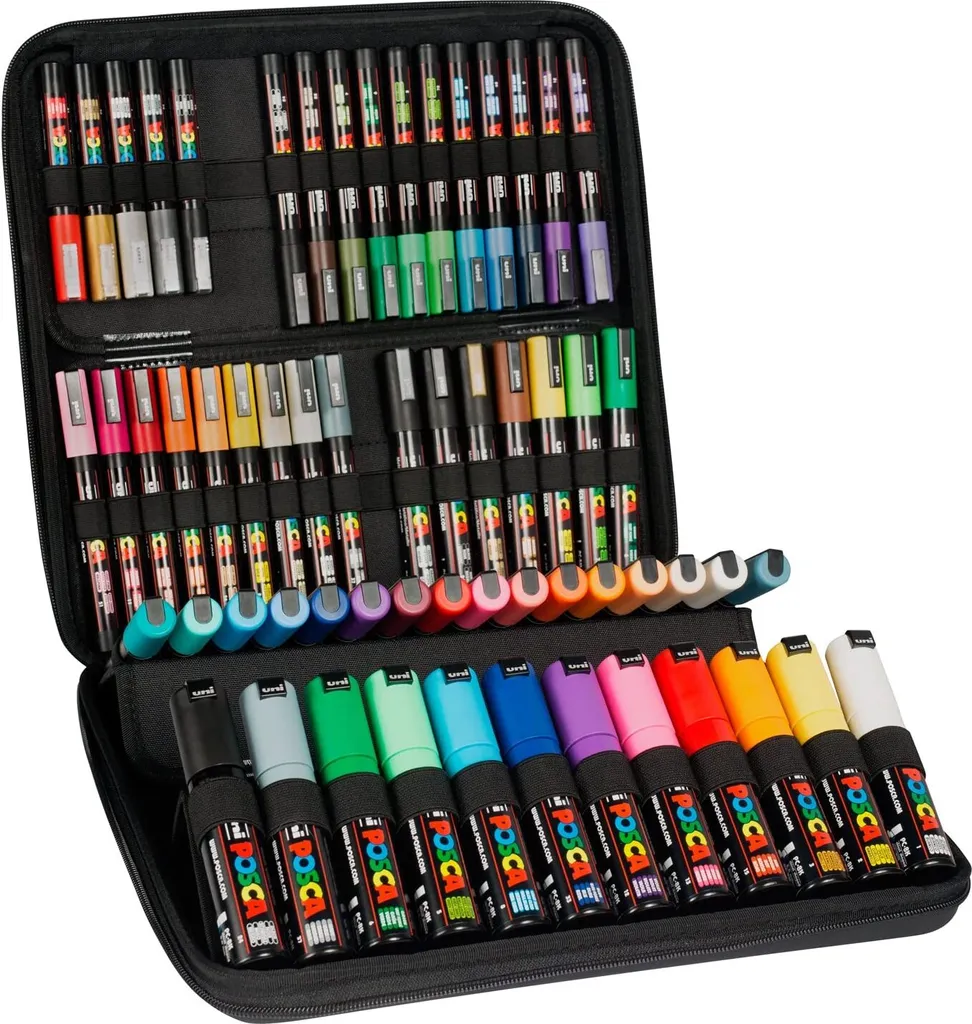 Coffret POSCA 60 marqueurs pour customisation textile et décoration