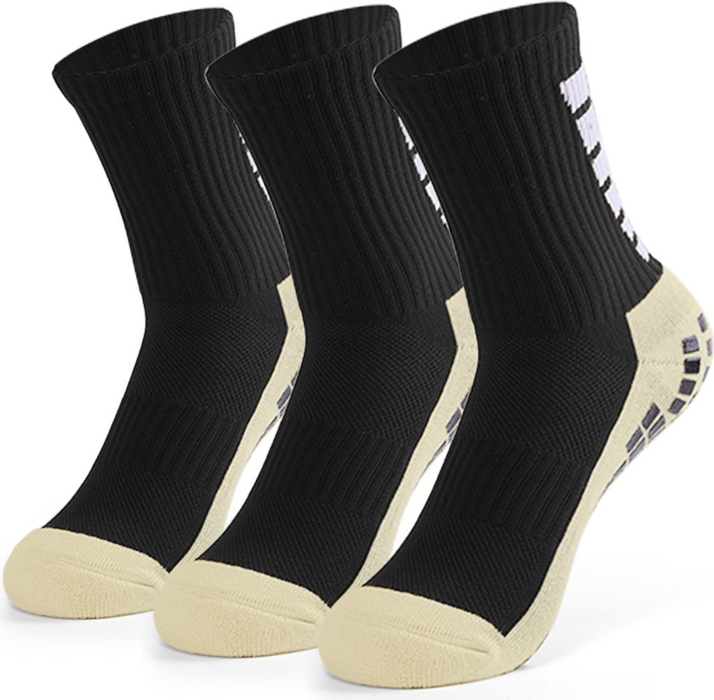 3 Paare Rutschfeste Fußballsocken Herren Damen Grip Socke Fußball Anti-Rrutsch Sportsocken für Rugby Basketball Yoga Wandern Laufen Handball(3...