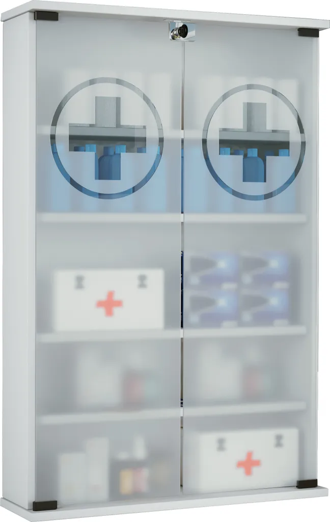 Armadio medico Janula Bianco A. 91 x L. 60 x P. 17 cm