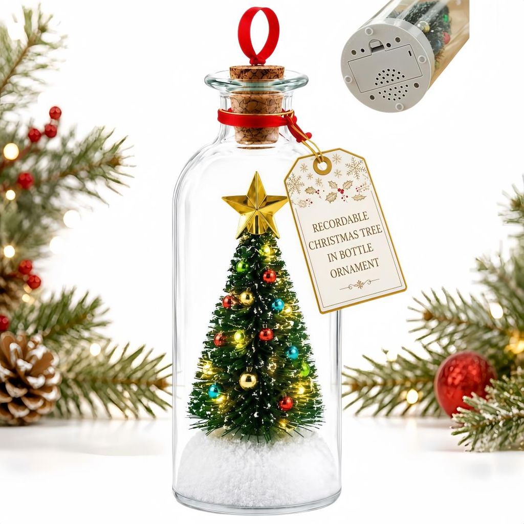 Weihnachtsbaum-Recording-Glas, 30 Sekunden Sprachaufnahme Produktbild 