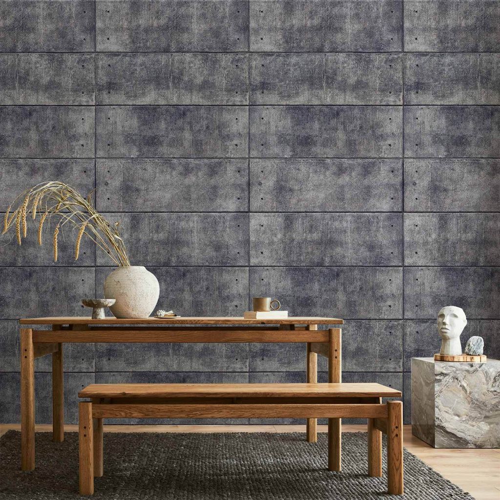 Vlies Fototapete - Grey fortress - background with regular rectangles with concrete texture 150x105 cm Muster f-C-0116-a-b