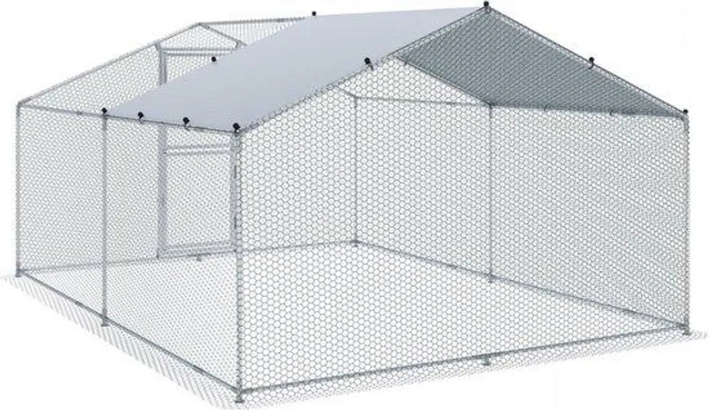 Poulailler Anti-Prédateurs 3x2x2m avec Toit Pare-Soleil pour Sécuriser vos Volailles