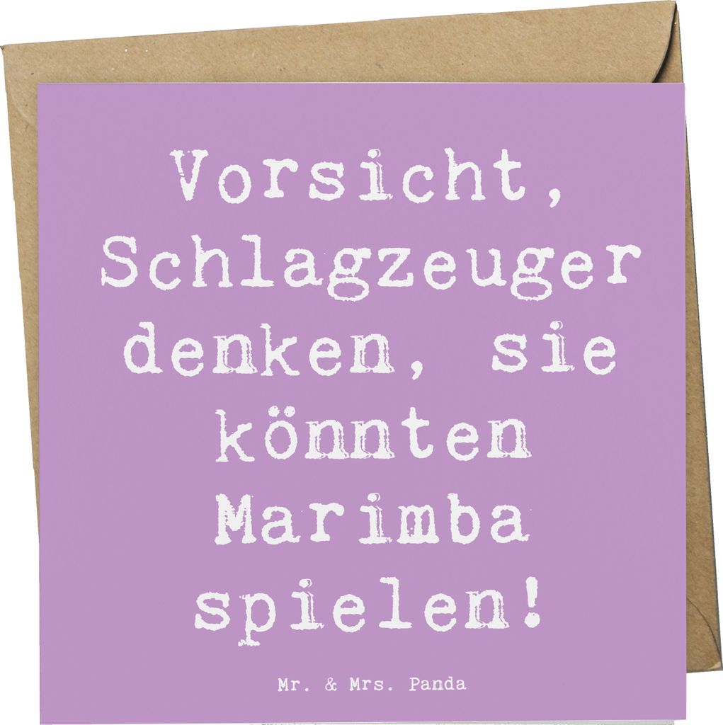 Mr. & Mrs. Panda Grußkarte Spruch Marimba Humor - Lavendeltraum - Geschenk, faltkarte, Lernen, Instrument, Schlaginstrument, Glückwunschkarte, Kl...
