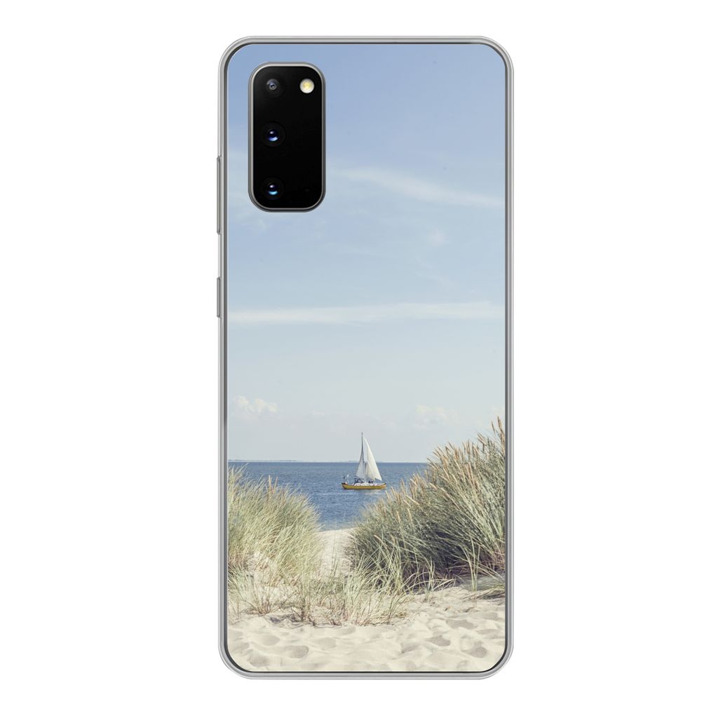 MuchoWow Handyhülle Schutzhülle Hülle für Samsung Galaxy S20 Nordsee - Dünen - Boot Silikon Softcase Handy Hülle - Bild