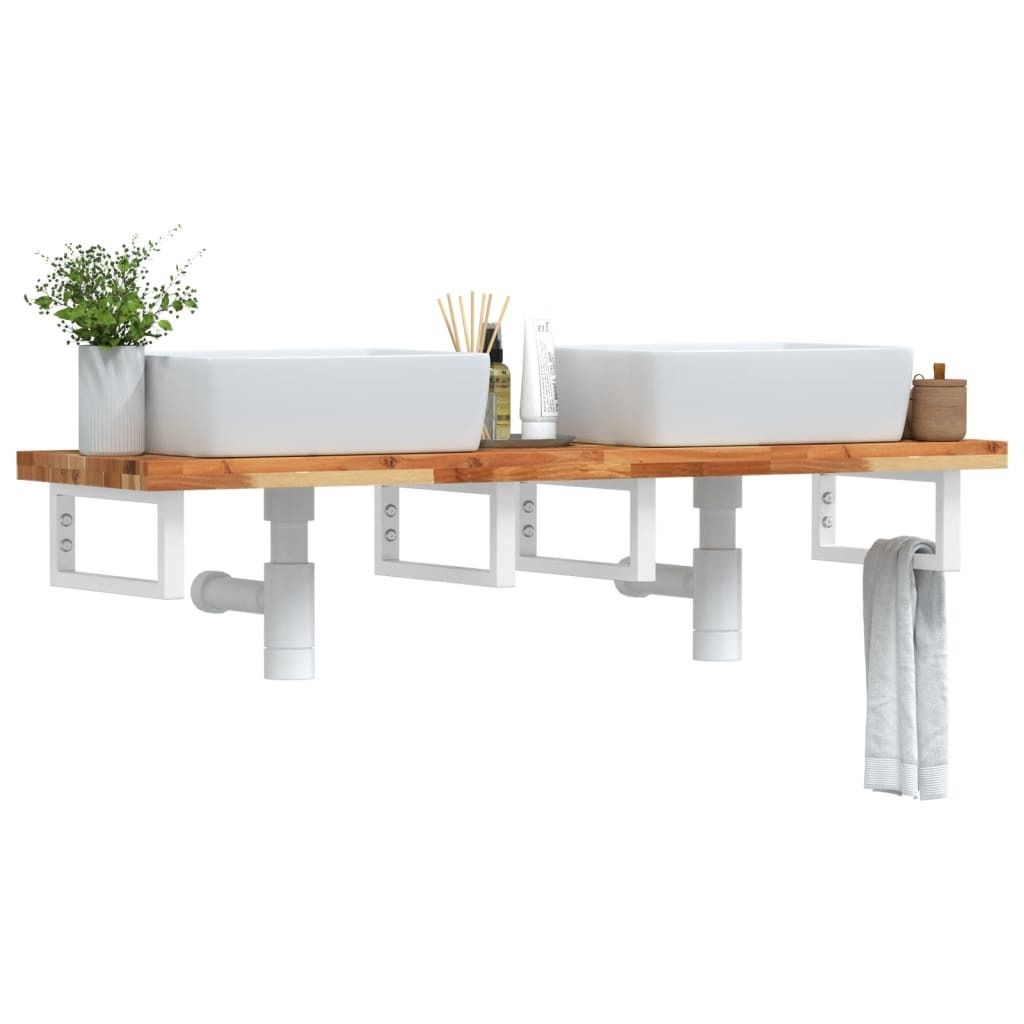 Maison Exclusive - Waschbeckenregal Wandmontage Stahl und Akazienholz