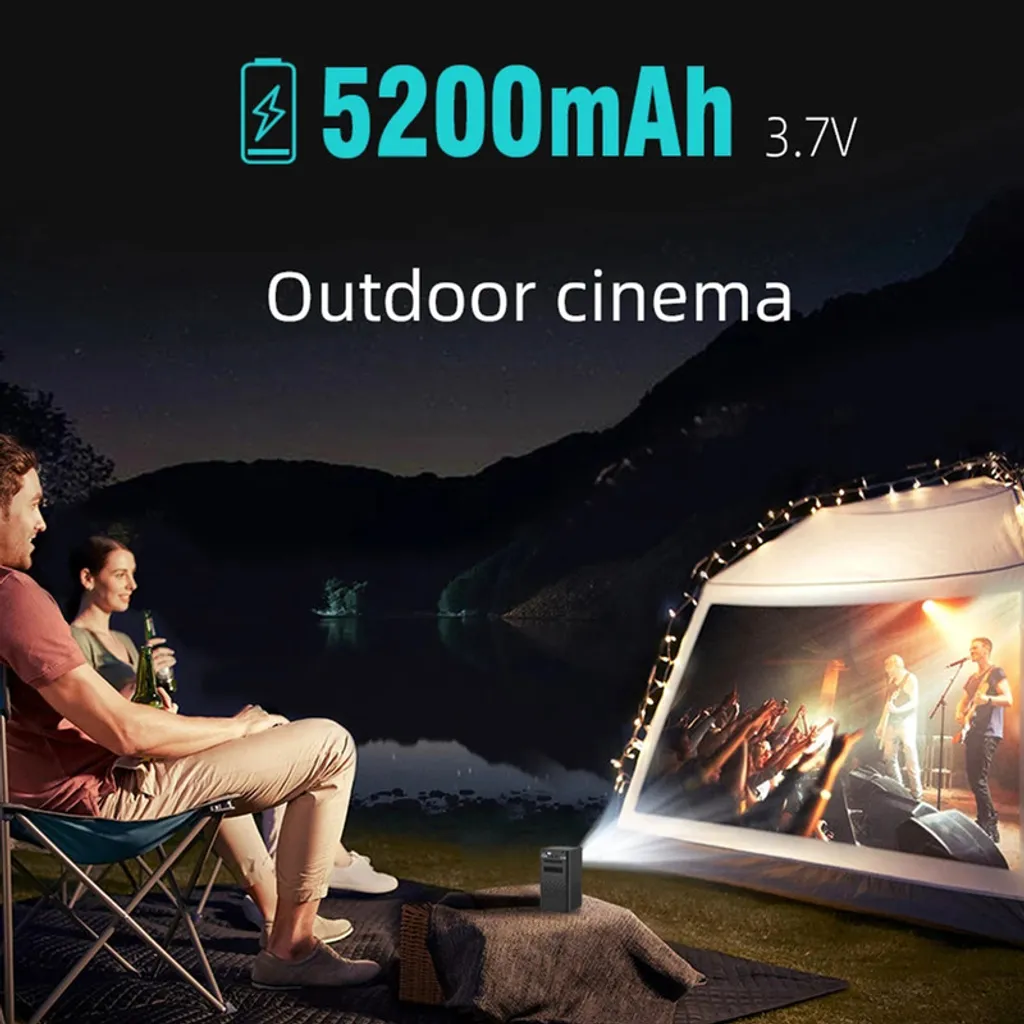 Vidéoprojecteur 1080P Full HD Cinéma Maison Android TV 9.0 Bluetooth Noir - 6