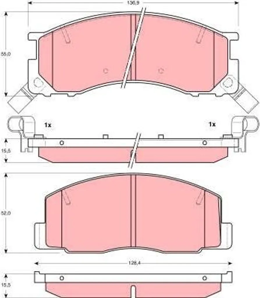 Plaquettes de frein TRW GDB3086 pour Liteace et Previa OE 0449128250