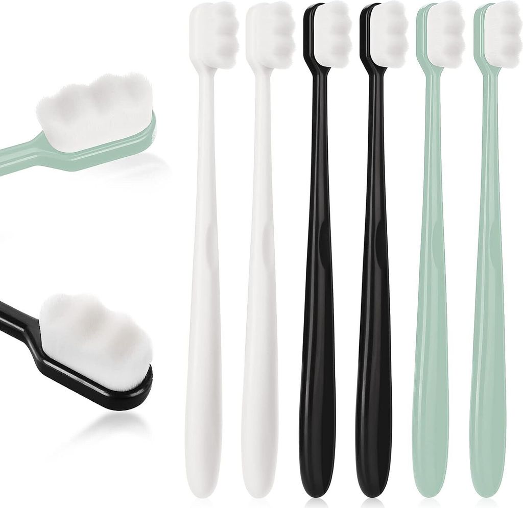 6 PCS Extra weiche Zahnbürste Micro Nano Zahnbürsten Sterile Faser Erwachsene Zahnbürste Schmerzlos Bürsten für empfindliche Zahnfleisch Zähn...