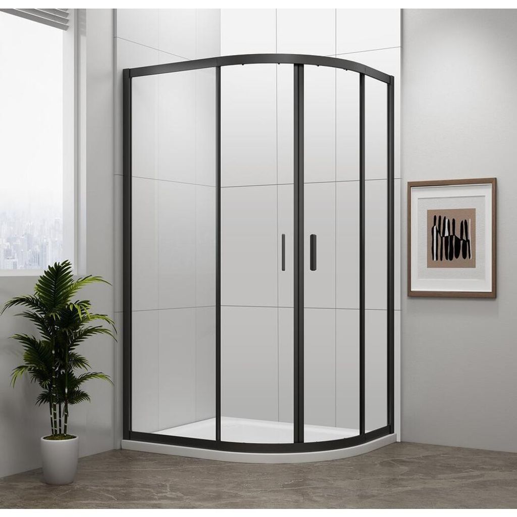 EASY BLACK cabina doccia quadrante 900x800 mm, L/R, vetro Immagine del prodotto 