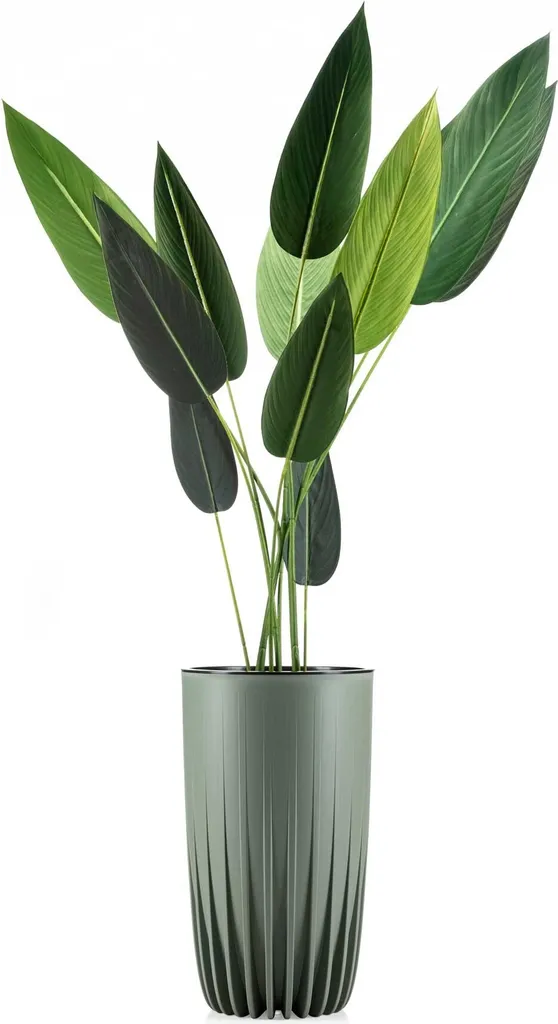 Jardinière Anti-UV Légère Stripped - Ne se Décolore pas - Gris/Vert