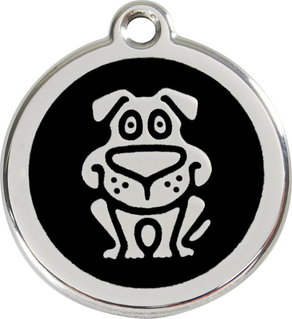 RedDingo Hundemarke mit individueller Gravur Dog schwarz, Größe: L