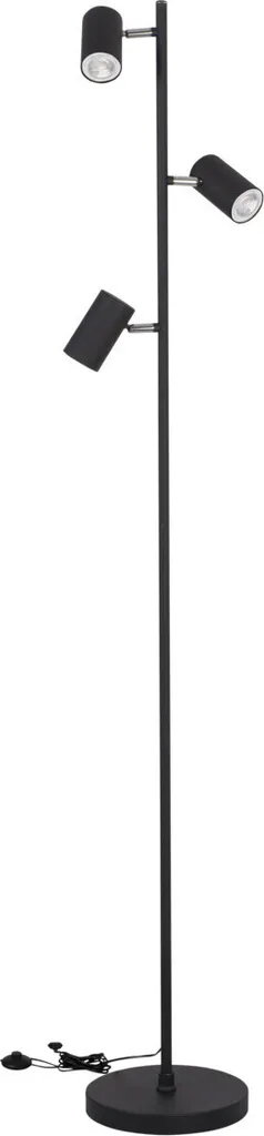 Lampadaire noir 3 spots GU10 EVALO FL pour éclairer un coin salon sombre