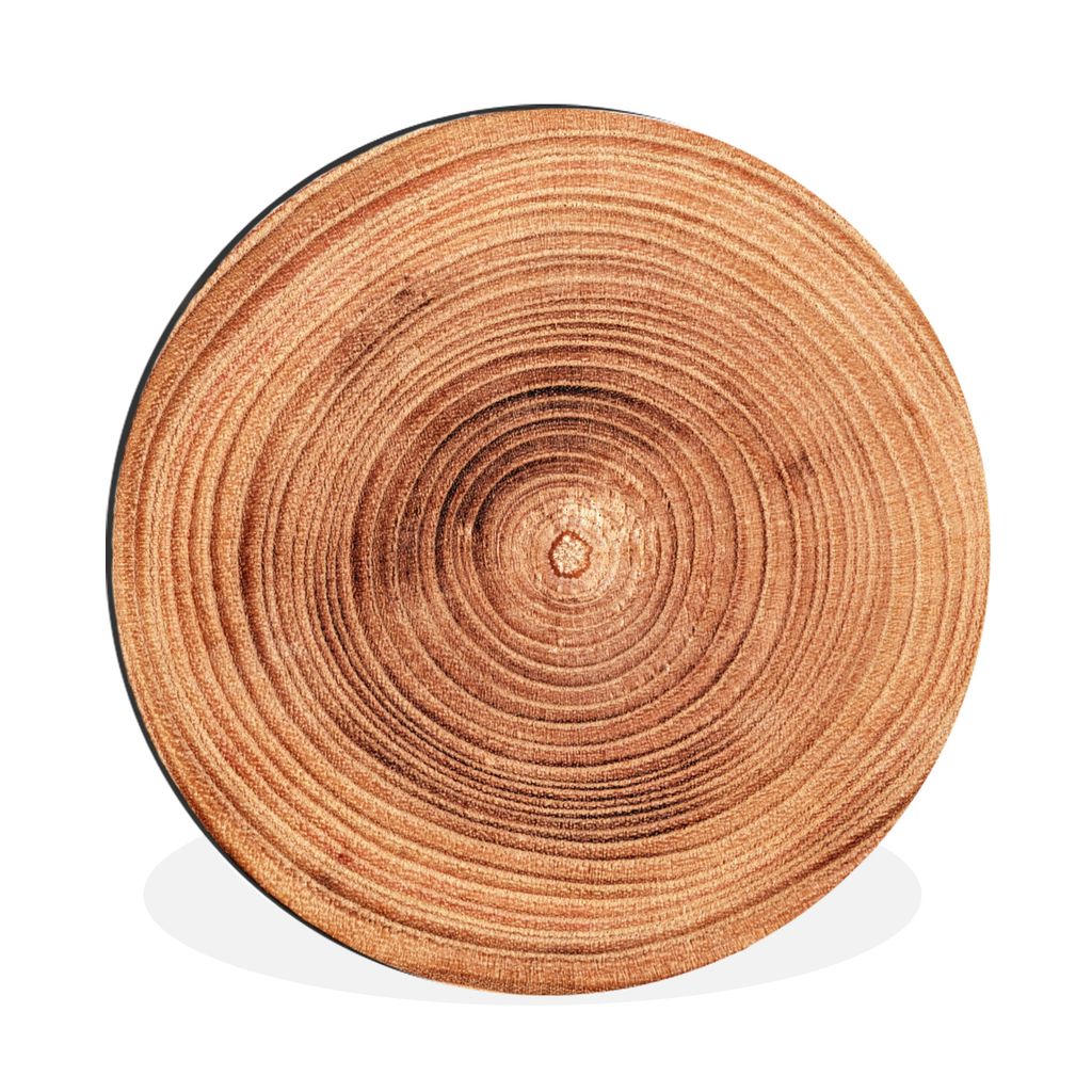 MuchoWow Aluminium Wandkreis Eine Nahaufnahme der Jahresringe eines Baumstamms Ø 60 cm Wanddeko Modern Wohnzimmer - Wand Kreis - Wandbild - Schl...