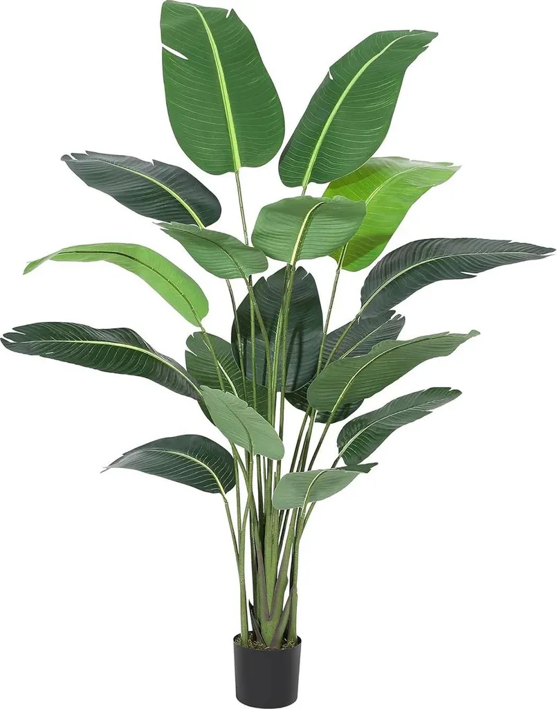 Grand Bananier Artificiel 17 Troncs - Strelitzia Plastique Vert 210 cm