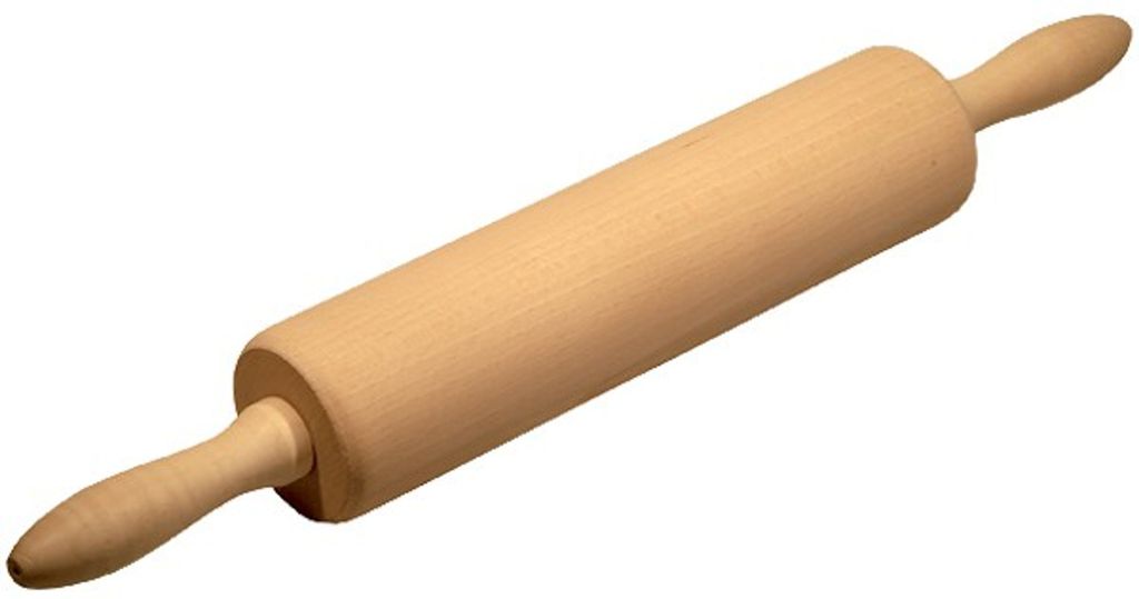 KINDER TEIGROLLER Holz 20 cm Ø 45 mm TEIGROLLE NUDELHOLZ TEIGAUSROLLER