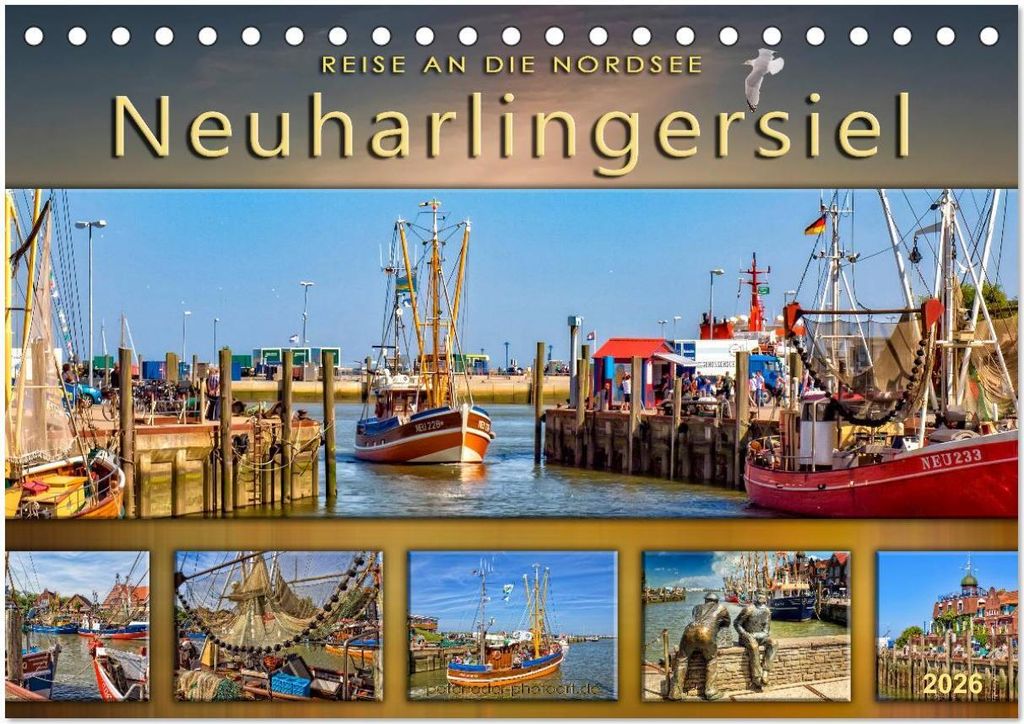 Reise an die Nordsee - Neuharlingersiel (Tischkalender 2026 DIN A5 quer), CALVENDO Monatskalender
