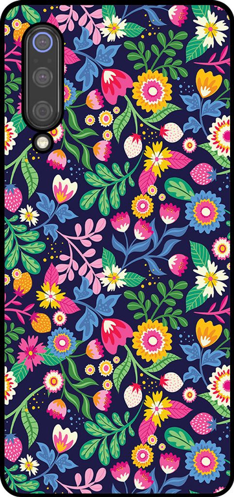 Smartphonica Handytasche Geeignet für Xiaomi Mi 9 mit Blumendruck - TPU Rückseite Abdeckung Fall Blumendesign