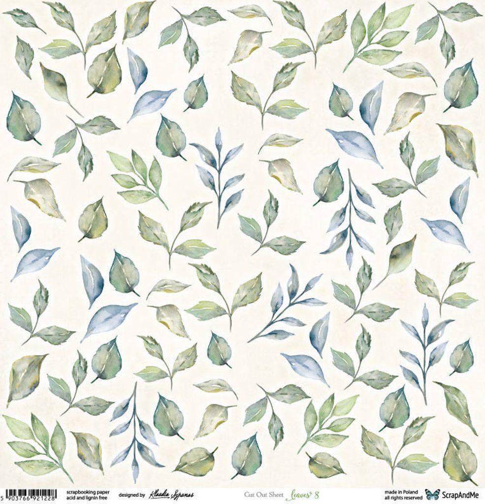 SCRAPandME 30x30cm recto papier scrapbooking 250g, Leaves 8 Image du produit 