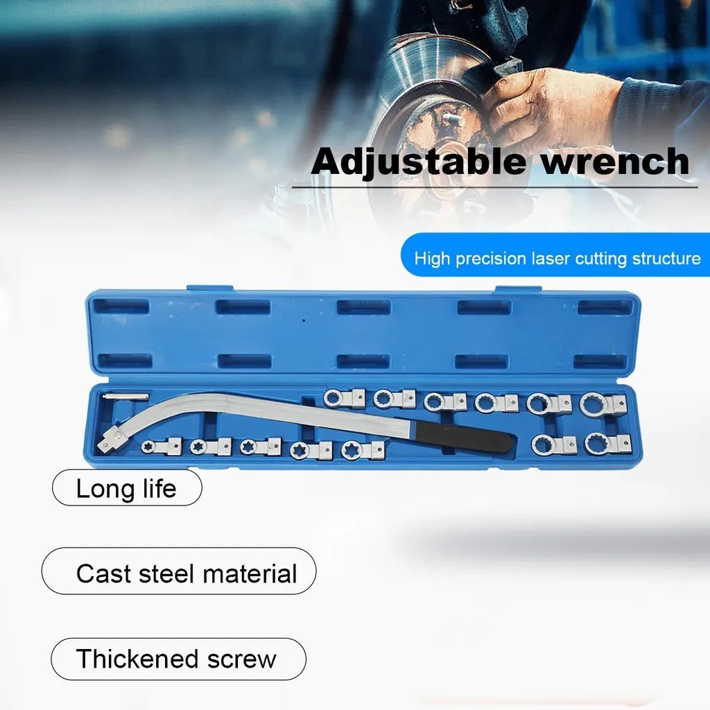 Clé pour courroie trapézoïdale crantée avec adaptateur E-Torx E10-E18 Cr-V