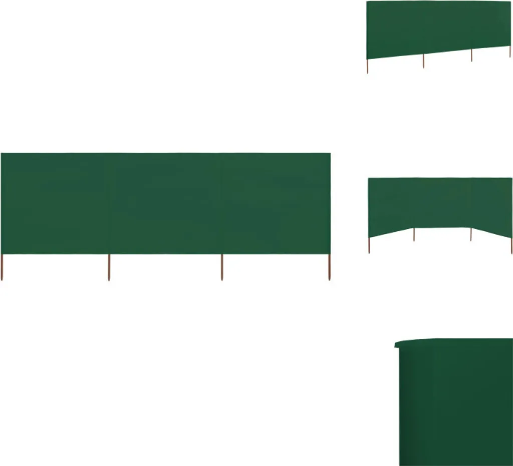 vidaXL 3 pezzi in tessuto frangivento 400 x 80 cm verde - Ombrelloni e parasole