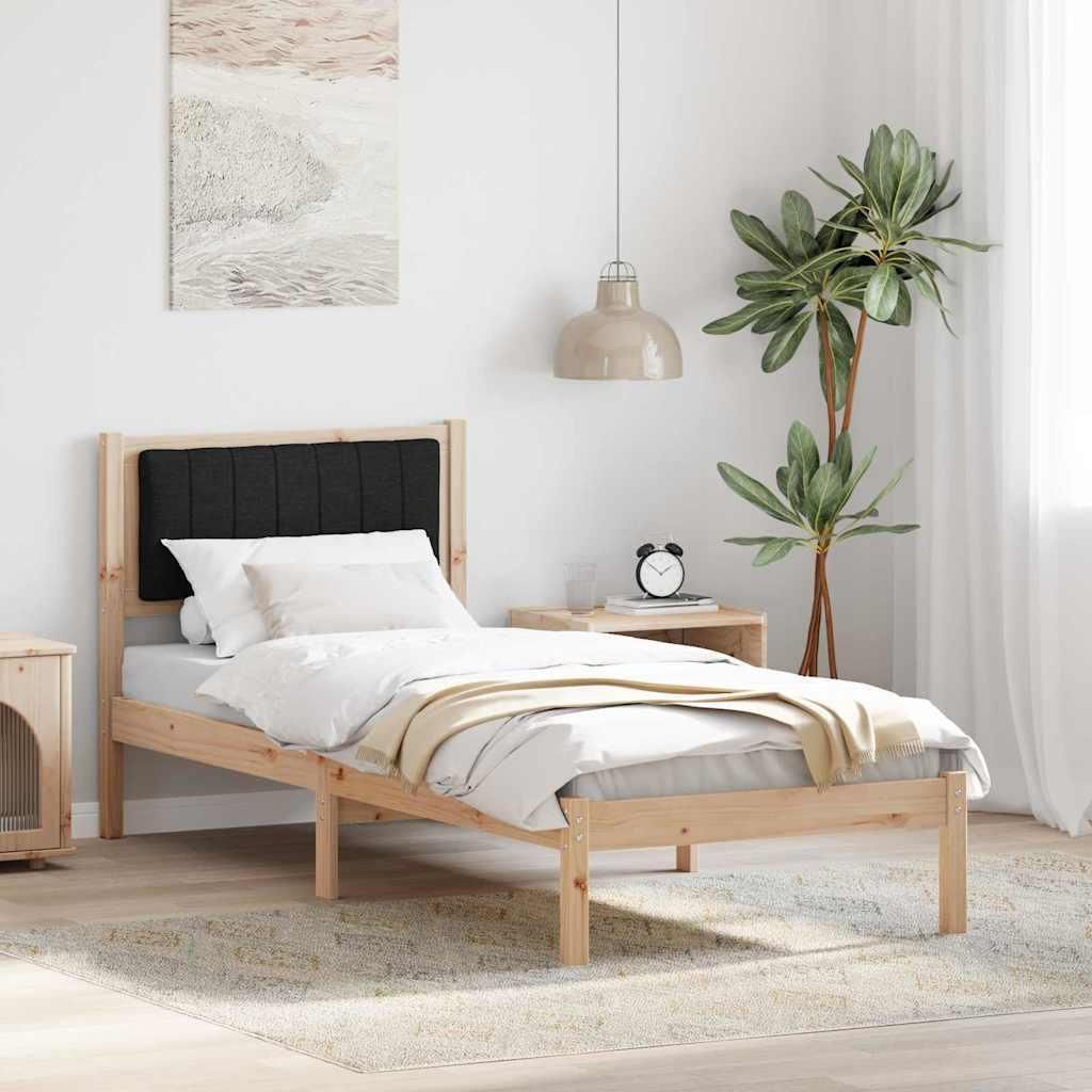 Maison Exclusive - Bettgestell mit gepolstertem Kopfteil Schwarz 75 x 190 cm