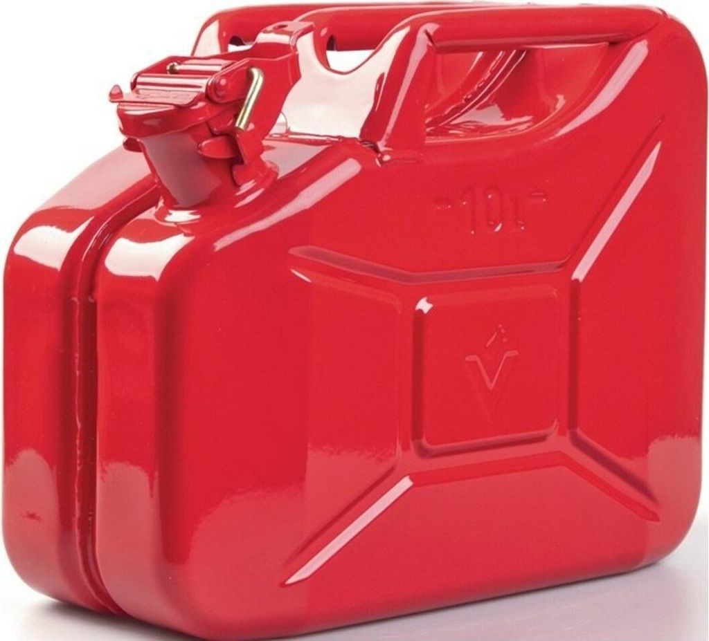 Jerrican 10l rouge feu RAL 3000 tôle acier 0,9mm Image du produit 
