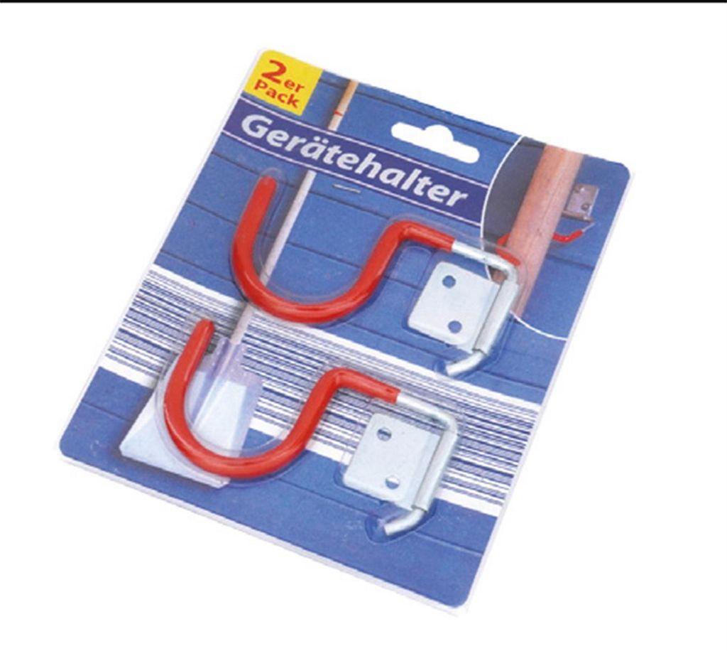 Robuster Gerätehalter Besen Wandhalterung Universal Schwarz 2er Set für Garage Keller Abstellraum