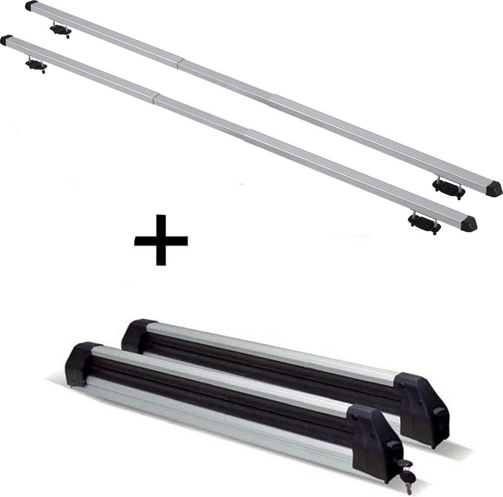 Skiträger Silver Ice ausziehbar + Dachträger RAPID kompatibel mit Dr Citycross (5Türer) ab 13