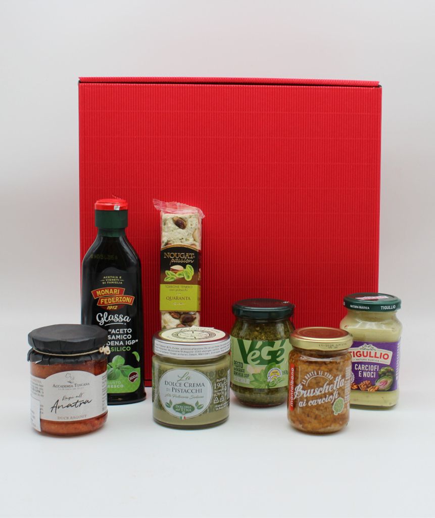 Geschenkkorb- Präsentbox "Italienische Feinkost" – Ein Produktbild 