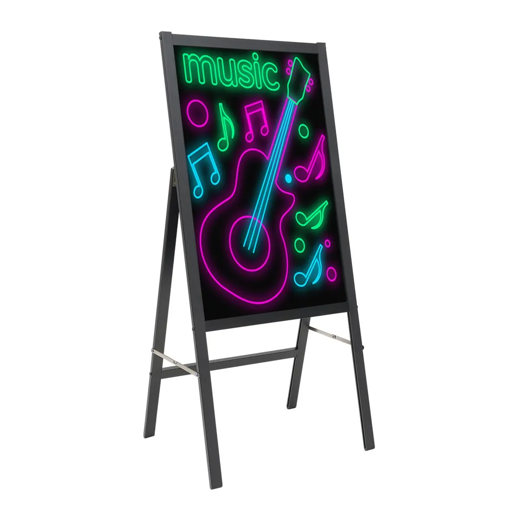 Présentoir lumineux LED 40x60cm sur pied pour accueil hôtel et mairie