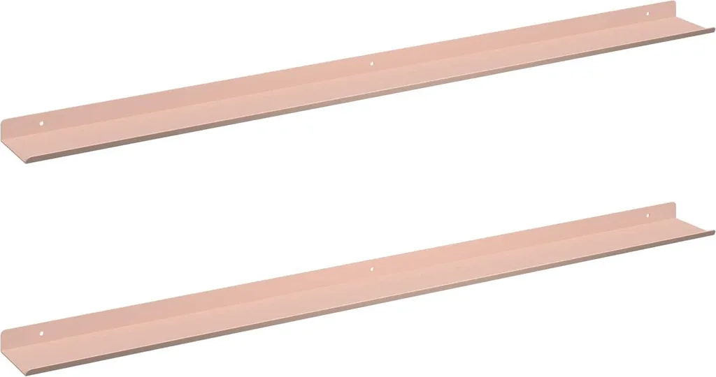 vidaXL Mensola a muro con ripiano Montaggio a parete 2 pezzi Rosa 100 x 9 x 2,5 cm