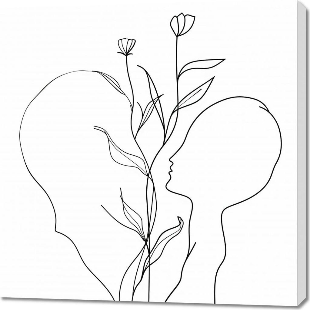 Bild 90x90cm Verbindung von Herz und Natur