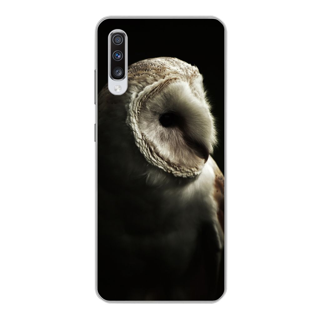 MuchoWow Handyhülle Schutzhülle Hülle für Samsung Galaxy A70 Eule - Vogel - Porträt Silikon Softcase Handy Hülle - Schutzhaube