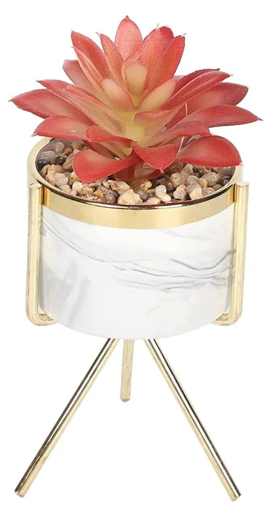 Plante Artificielle Décorative en Pot de Marbre pour Maison et Bureau