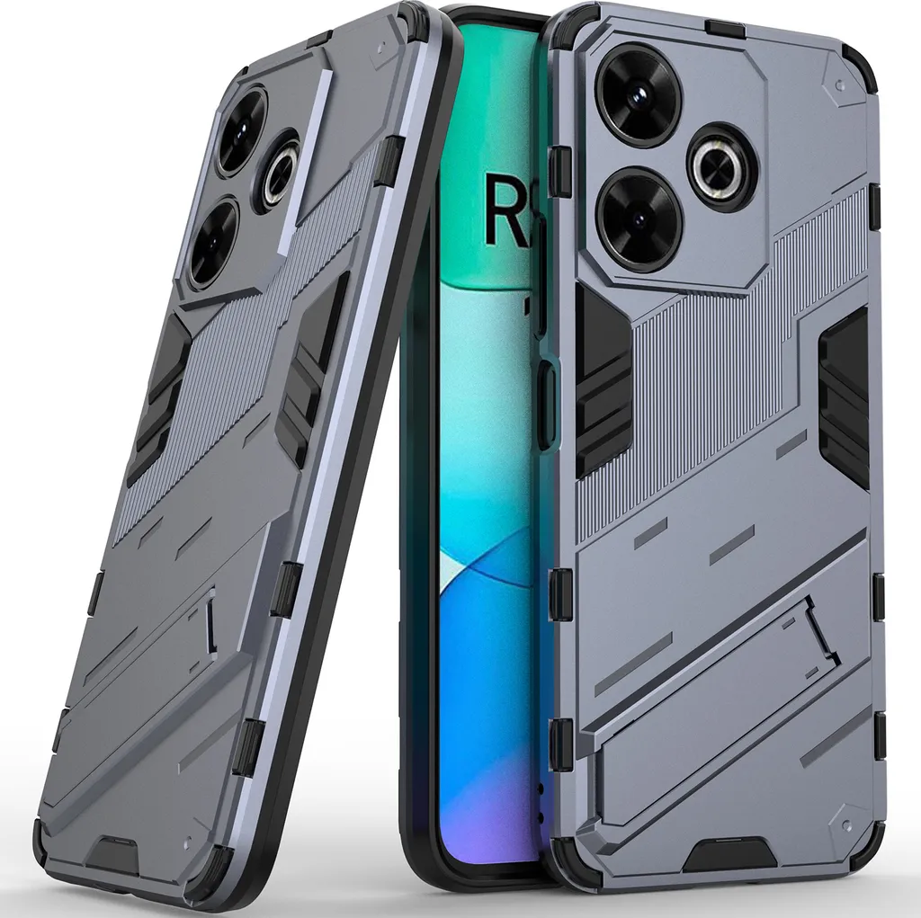Xiaomi Redmi 13 Cover Grigia Antiurto - Protezione e Stand Video