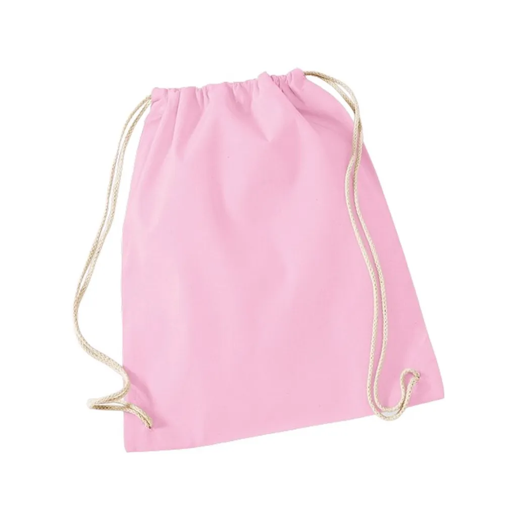 Westford Mill - Borsa da ginnastica, cotone RW9129 (Taglia unica) (Rosa/Bianco)