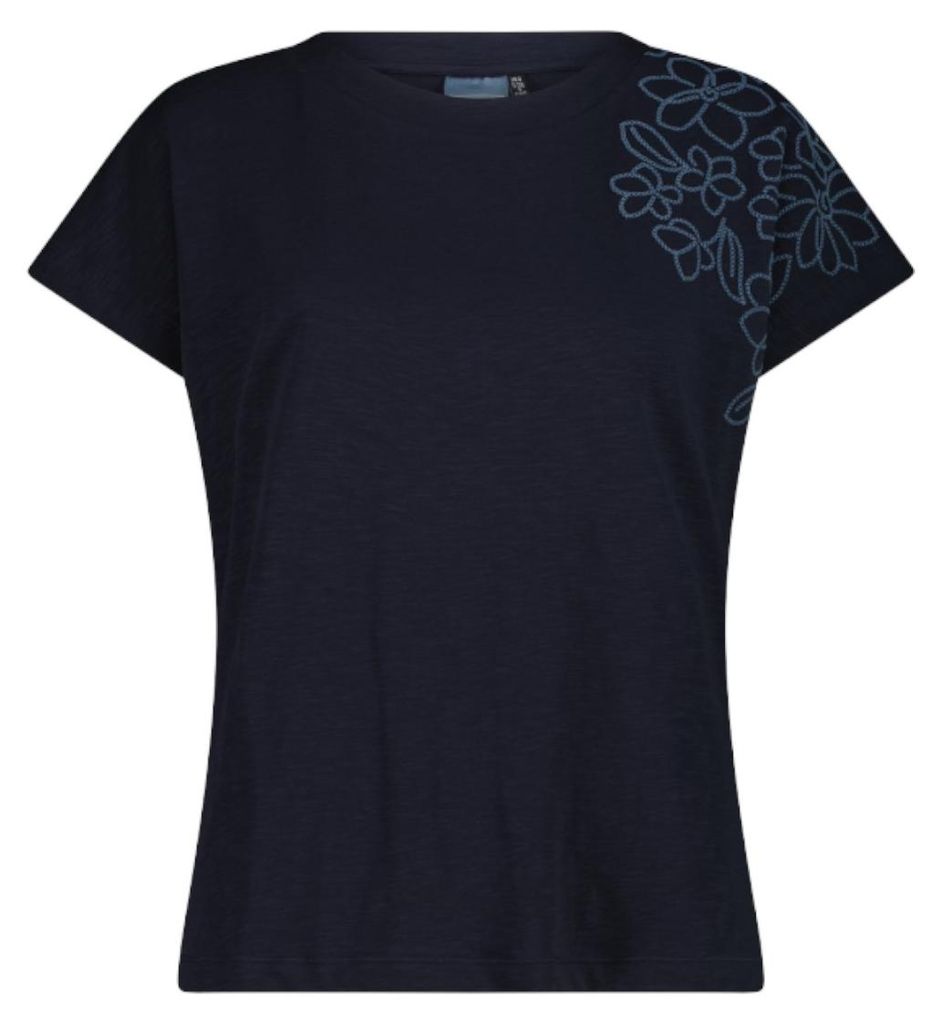 CMP Damen Stretch Outdoor Shirt aus Baumwolle mit Blumenprint schwarz 40