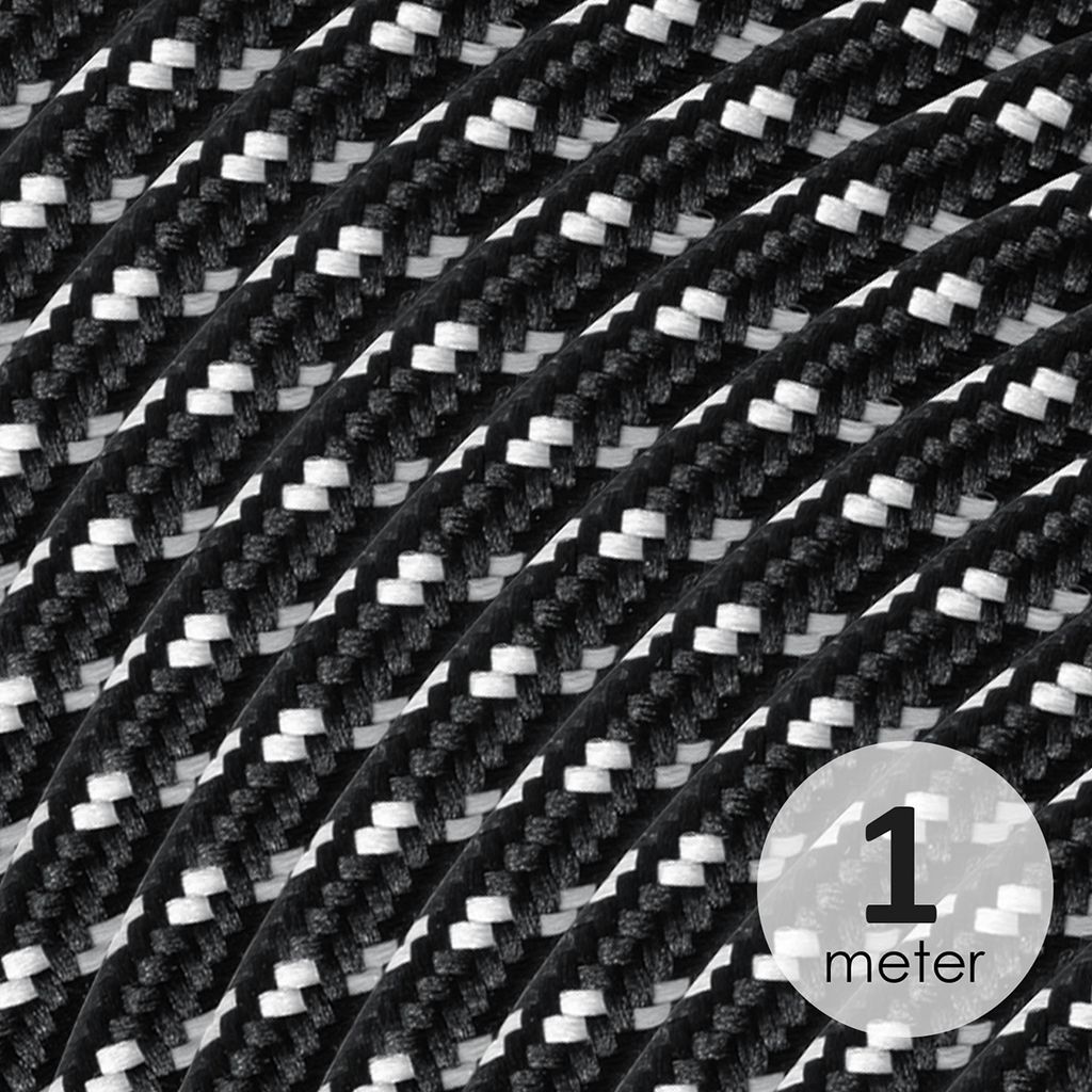Home Sweet Home Bügelschnur, schwarz und weiß, pro Meter bestellen.