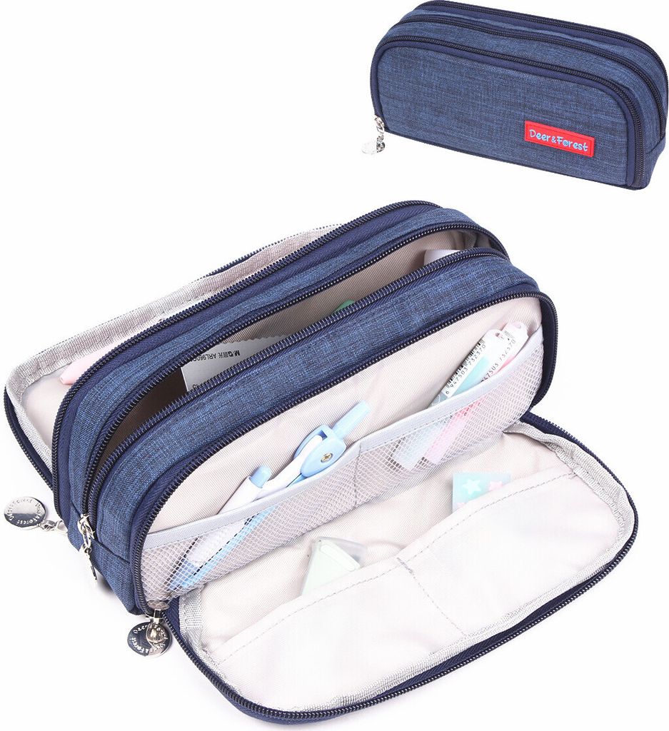 INF Geräumige Stiftetasche Dunkelblau