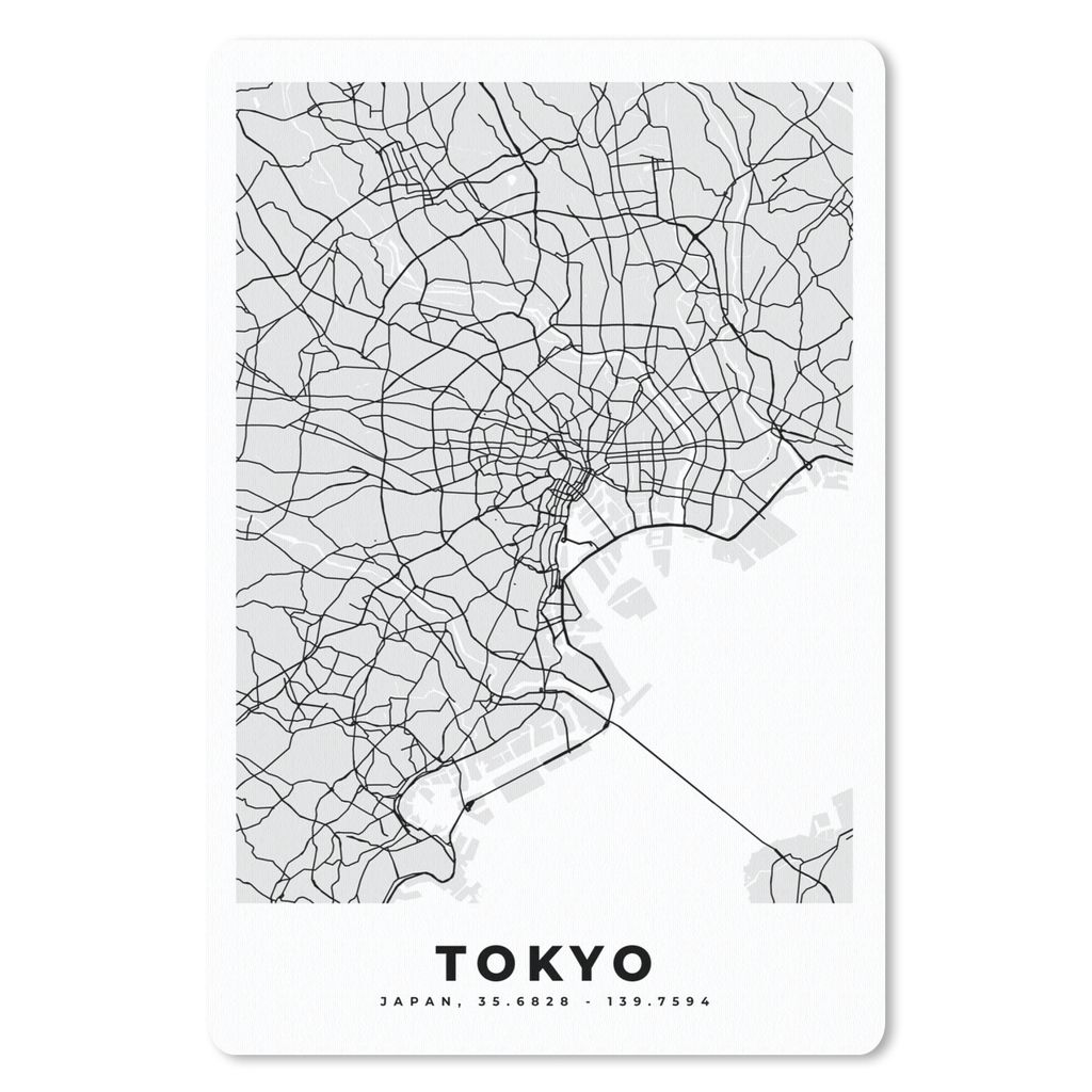 MuchoWow Mauspad Mousepad Tokio - Stadtplan - Schwarz und weiß - Karte 18x27 cm - Mousepads - Maus Mat - Pad - Mausunterlage